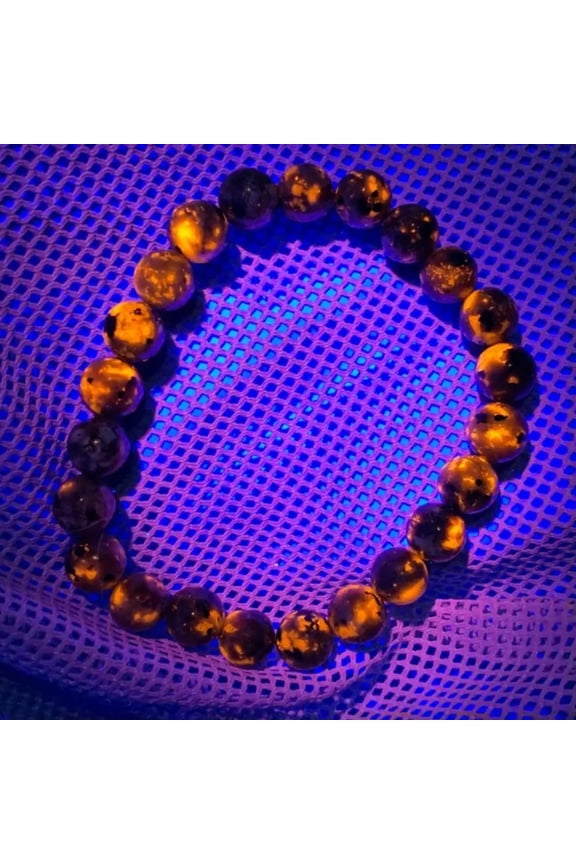 Yooperlite UV Reactive Fluorescent Glowing Healing Gemstone Women men Bracelet