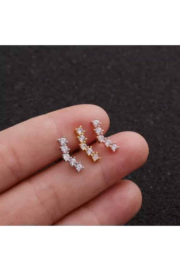 Zircon Stone Cartilage Earring Conch Tragus Helix Cartilage Piercing Ear Studs•-27#-silver