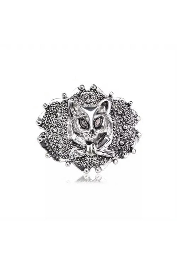 vintage animal brooch cute little fox badge-silver