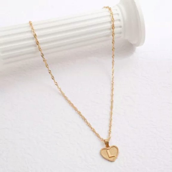 MATROOY wholesale 18K Gold Plated Heart 26 Letters Necklace Adjustable Elegant Women New-L