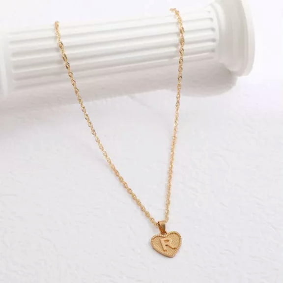 MATROOY wholesale 18K Gold Plated Heart 26 Letters Necklace Adjustable Elegant Women New-R
