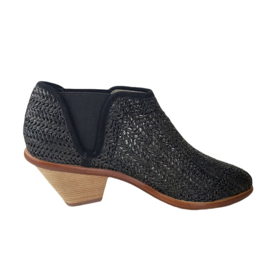 MATT BERNSON Women's Onyx Raffia Marlow Booties, Black, 9.5