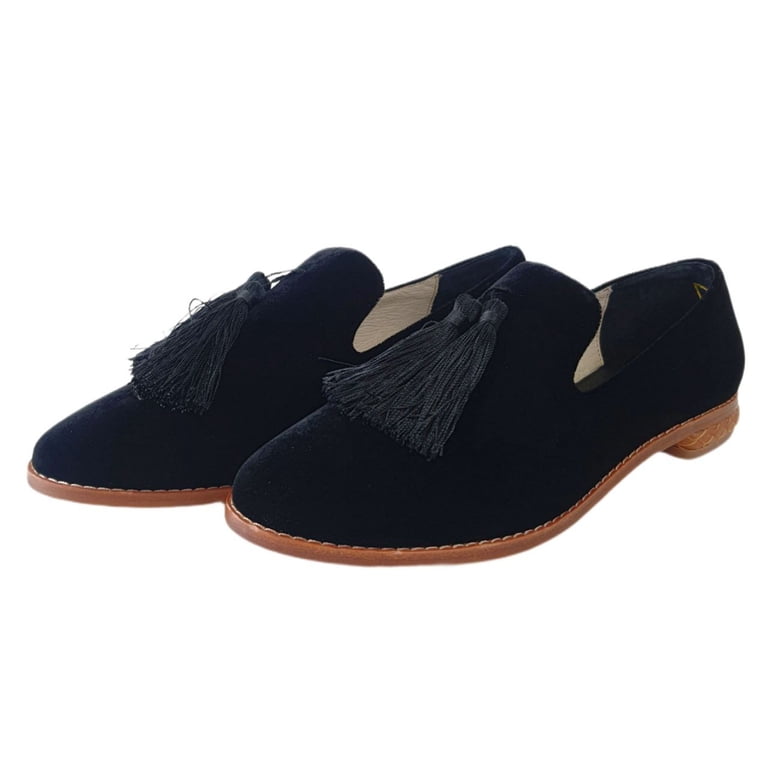 MATT BERNSON Women's Velvet Emerson Loafer, Black, 6 - Walmart.com
