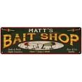thumbnail image 1 of MATT'S Bait Shop Sign Wood Look Man Cave Den Gift 6x18 Metal 106180024332, 1 of 1