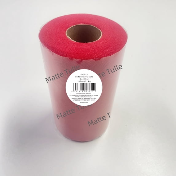 MATTE TULLE ROLL 6IN X100YDS RED