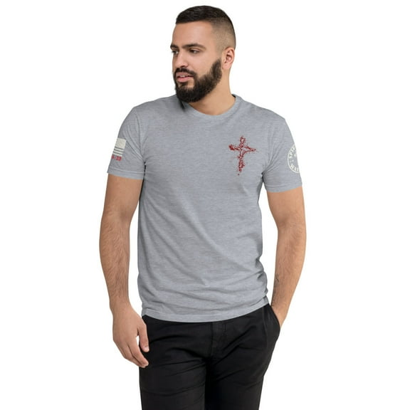 MATTHEW 6:33 Fitted men T-shirt (Heather Grey, S)