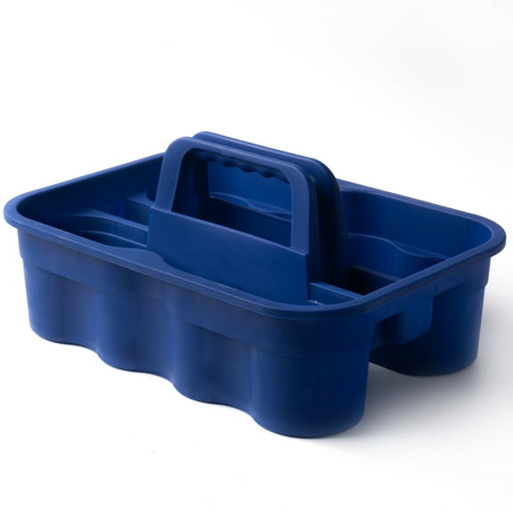 MATTHEW CLEANING PRODUCTS Plastic Tote Tool & Deluxe Supply Cleaning Caddy, Blue, 15 x 11 x 7''