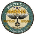 thumbnail image 1 of MATTHEW'S Garage 12" Round Metal Sign Man Cave Home Wall Décor 200120027420, 1 of 1