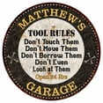 thumbnail image 1 of MATTHEW'S Garage Rules 12" Round Metal Sign Garage Bar Wall Décor 200120013418, 1 of 1