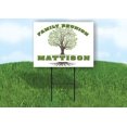 thumbnail image 1 of MATTISON FAMILY REUNION GR TREE 18 in x 24 in Yard Sign Road Sign with Stand, Single Sided, 1 of 5