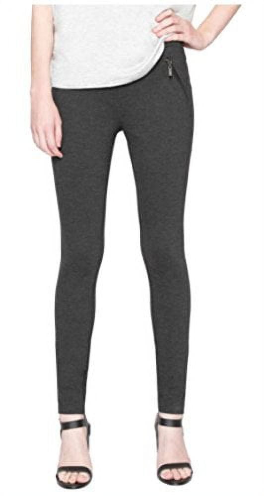 MATTY M. PONTE PANT LEGGING WITH FAUX SLANT ZIPPER POCKETS AND SQUARE BACK  POCKETS (Small, Charcoal) : : Clothing, Shoes & Accessories