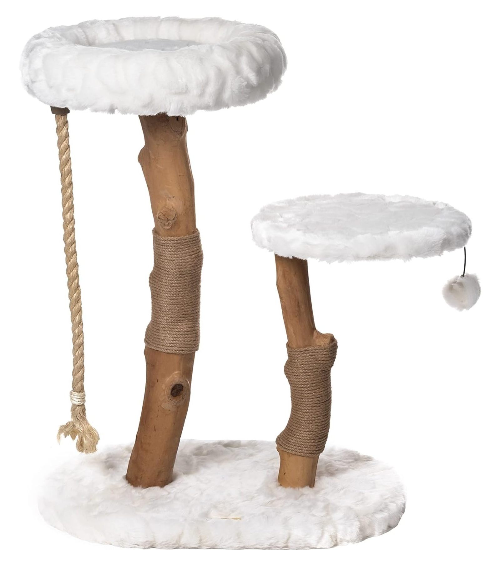 MAU Modern Cat Tree Tower, Natural Branch Cat Condo, Luxury Wood Cat Tower, Cat Scratching Tree