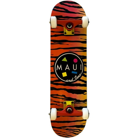 MAUI AND SONS 31 In. Traditional Skateboard, Orange Barracuda