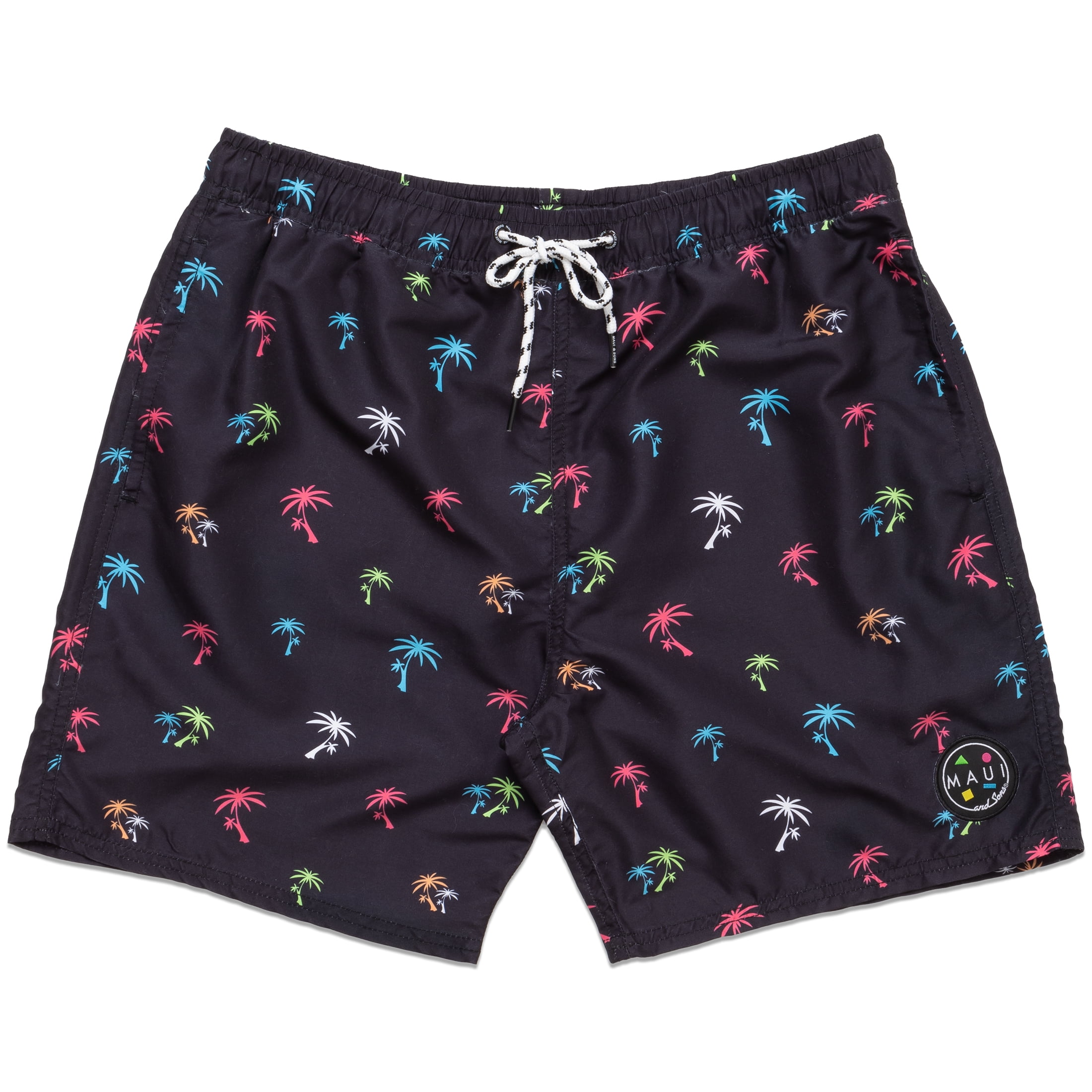 Maui and Sons Surf Co Men's Poolside Swim Trunks, 7" Inseam, Sizes S-2XL