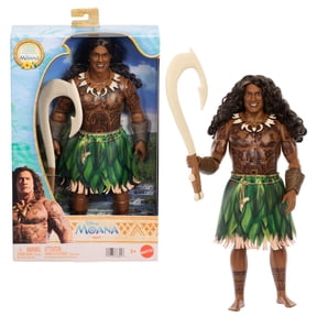 Mattel Disney Moana Maui Doll with Removable Fashion & 4 Accessories, Inspired by Live Action Movie