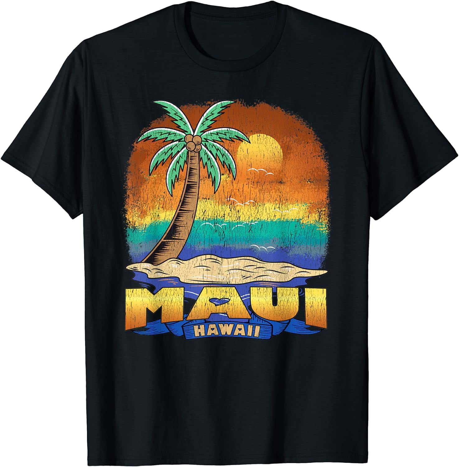 MAUI HAWAII | Vintage Distressed Souvenir T-Shirt - Walmart.com