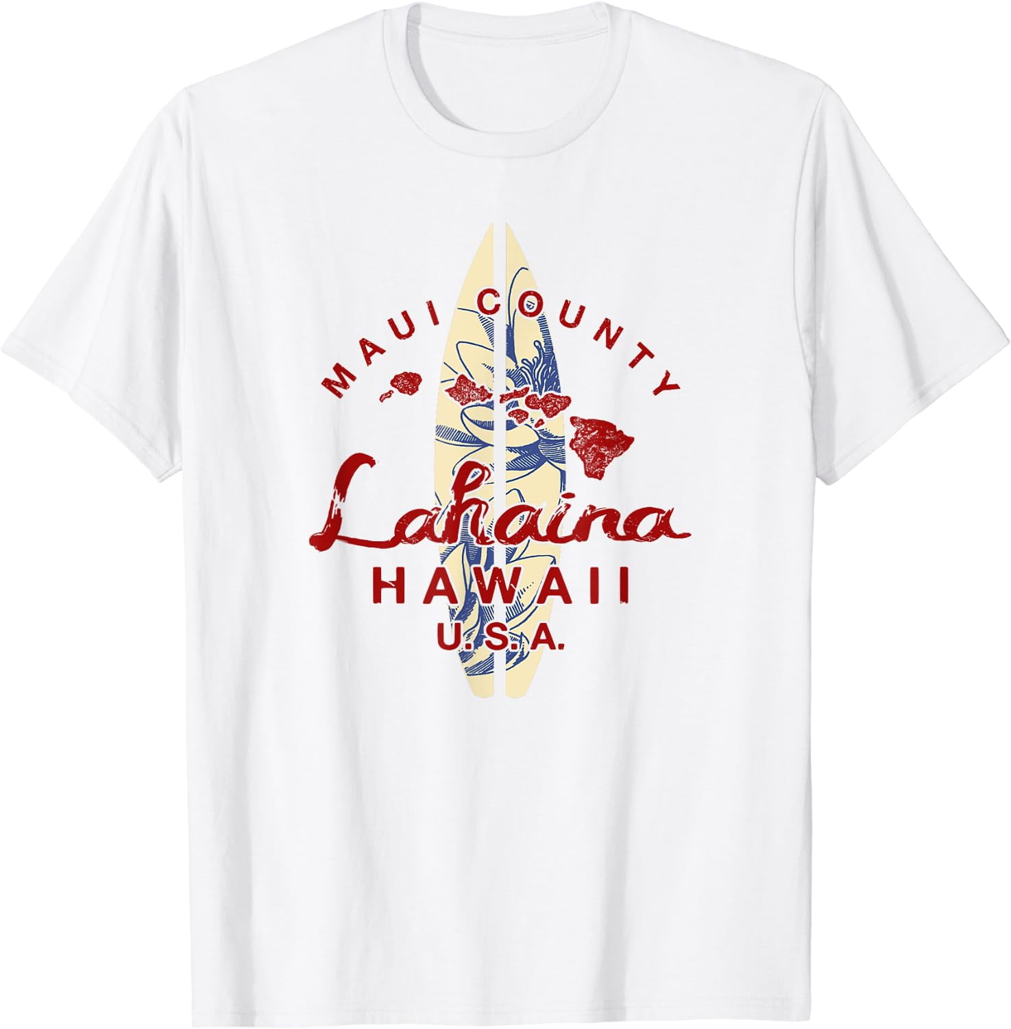 MAUI Lahaina Vintage Hawaiian Islands Hawaii TShirt White