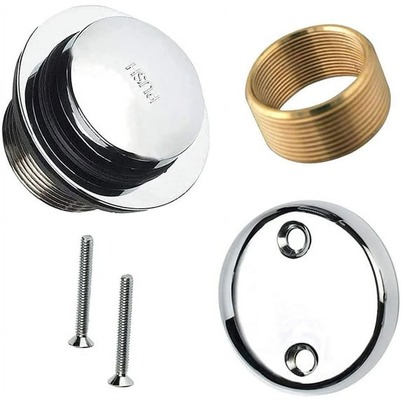 MAUI - Tip Toe Style Conversion Kit for Bathtub Drain Assembly, All Brass Construction, Easy replacement DIY (Chrome)