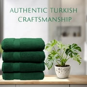 MAURA Hunter Green Extra Large Turkish Cotton Luxury Bath Towels set of 4. Ultra-Soft, Thick & Plush Towels for Bathroom - Dark Green