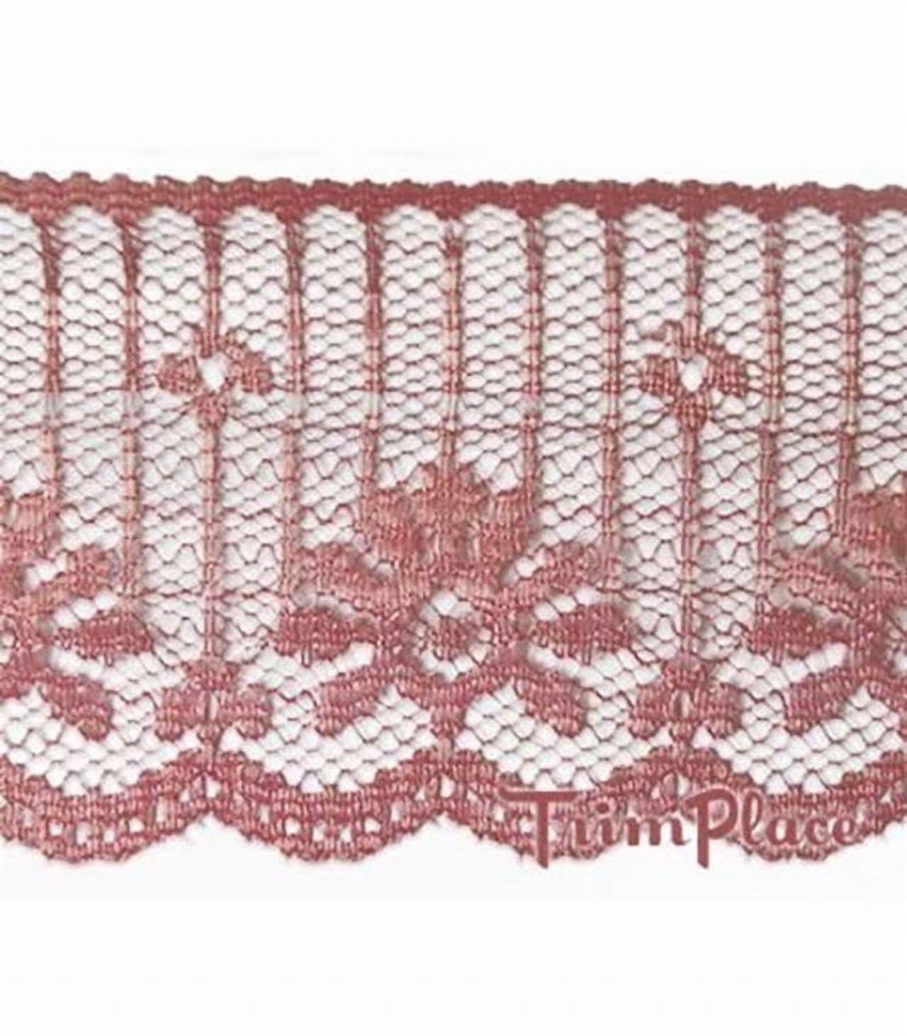 MAUVE 2 INCH FLAT VERTICAL LACE