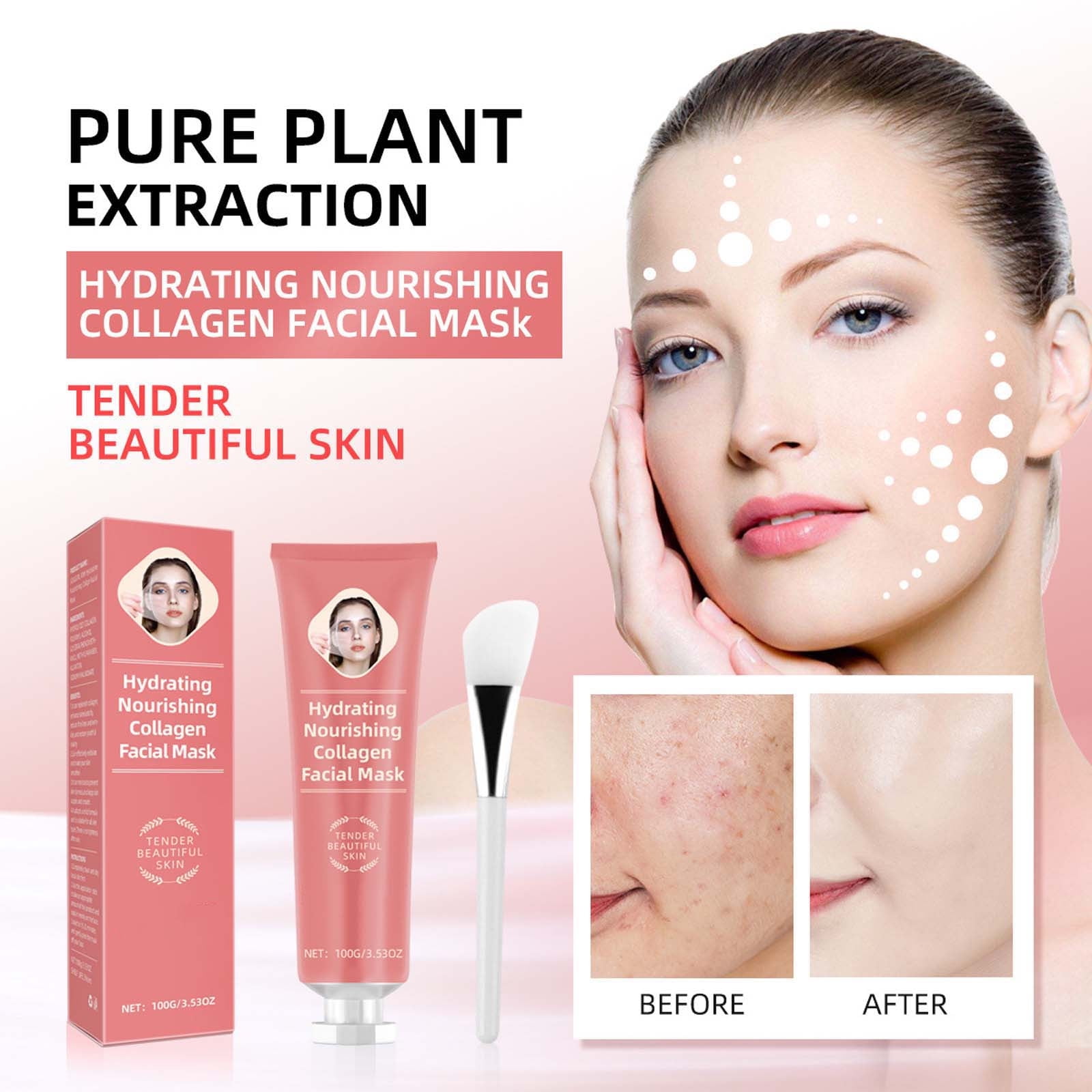 MAUXDA Collagen Night Wrapping Mask, PeelOff Overnight Collagen Face Mask, Deeply Hydrates