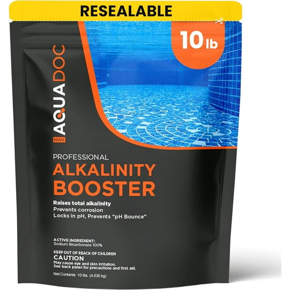 MAV AquaDoc Pool Alkalinity Increaser - 10lb - Sodium Bicarbonate Alkalinity Increaser for Swimming Pools - pH Increaser - Pool Chemicals Made in USA