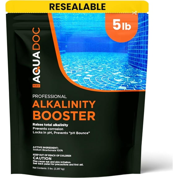 MAV AquaDoc Pool Alkalinity Increaser - 5lb - Sodium Bicarbonate Alkalinity Increaser for Swimming Pools - pH Increaser - Pool Chemicals Made in USA