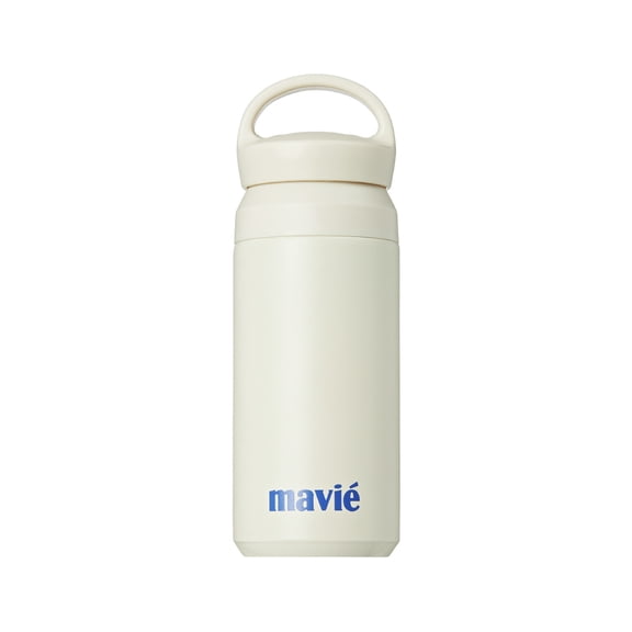MAVIÉ 12oz Tumbler With Compartment for Ice, Double Insulated Stainless Steel Water Bottle With Twist Cap & Sip Lid, Travel Size for Purse & Reusable, Cup Holder Friendly Travel Coffee Mug (Cream)