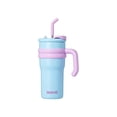 thumbnail image 1 of MAVIÉ 24oz Tumbler With Handle & Metal Straw + Silicone Cover & Sip Spout, Double Insulated Stainless Steel Water Bottle With Rubber Base, Leakproof, Cup Holder Friendly Travel Coffee Mug (Blue), 1 of 11