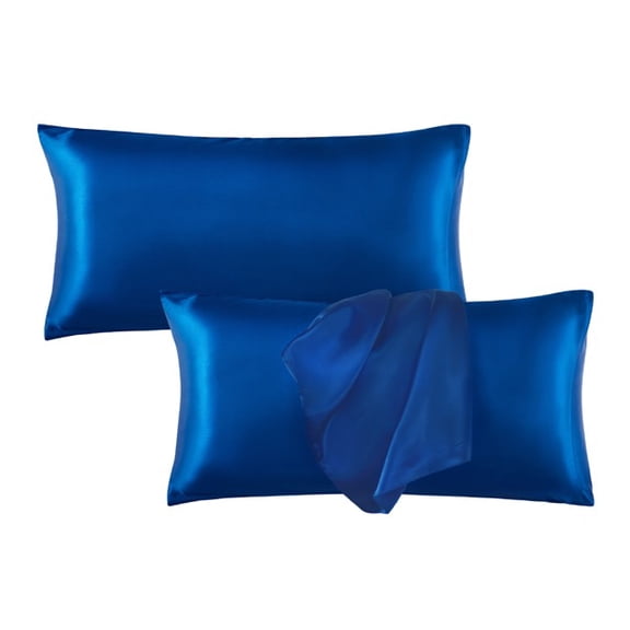 MAVIÉ Satin Pillowcase Set – King 20" x 36" – Ultra Soft Cooling Pillow Cases for Hair & Skin, Envelope Closure, 2 Pack Navy