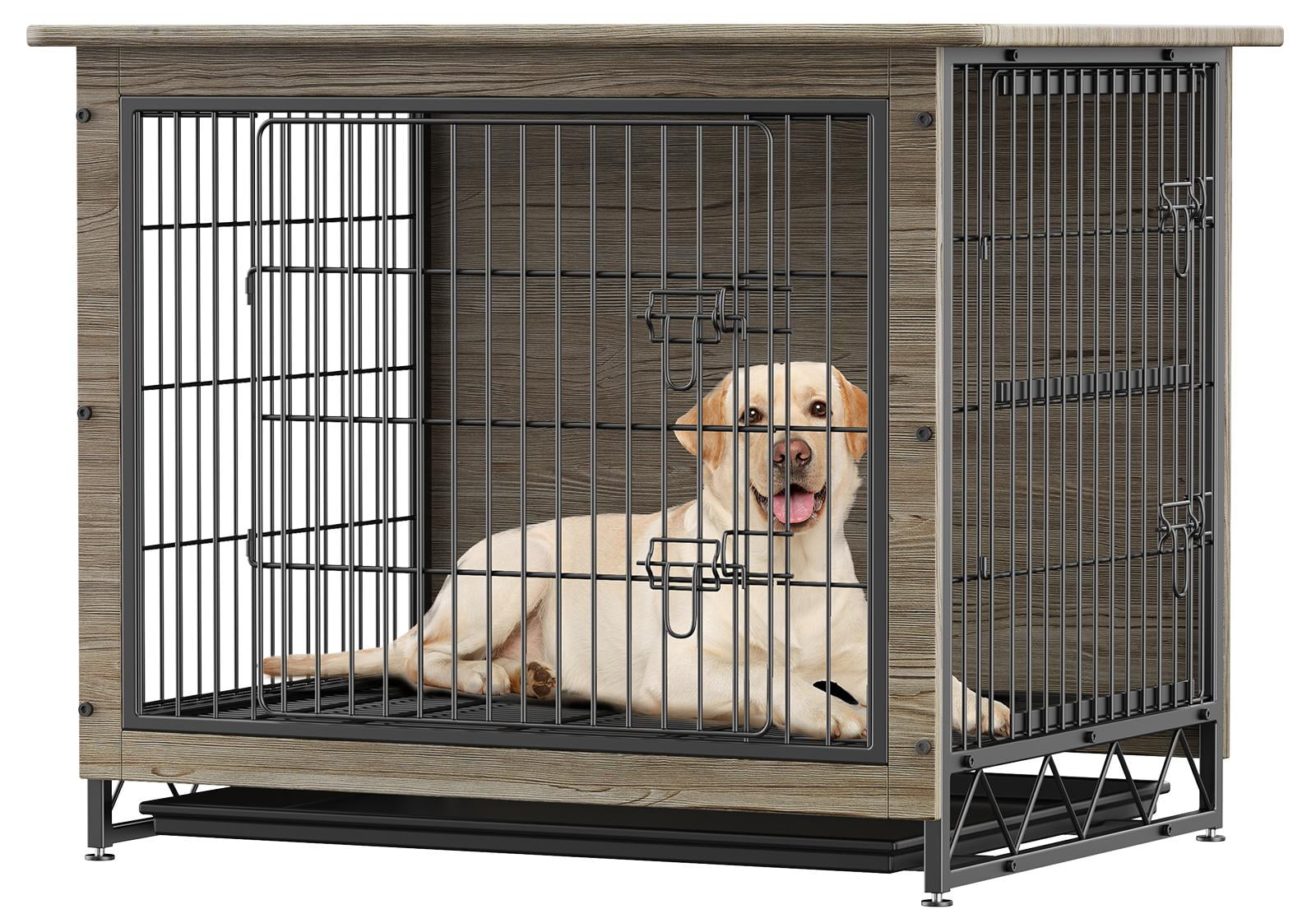 MAVINEX Extra Large Dog Crate Furniture Style 42"L x 29"H, Wooden with Double Doors Removable Tray