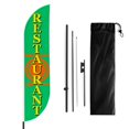 thumbnail image 1 of MAVIS PRINT Restaurant Sign feather flag Pole Mount Outdoor by Mavis Print | 15 FEET Long Polyester Outdoor Banner Flag w/Pole Kit Easy Hang | HD Print Swooper Flag Pole Mount Food Advertising., 1 of 8