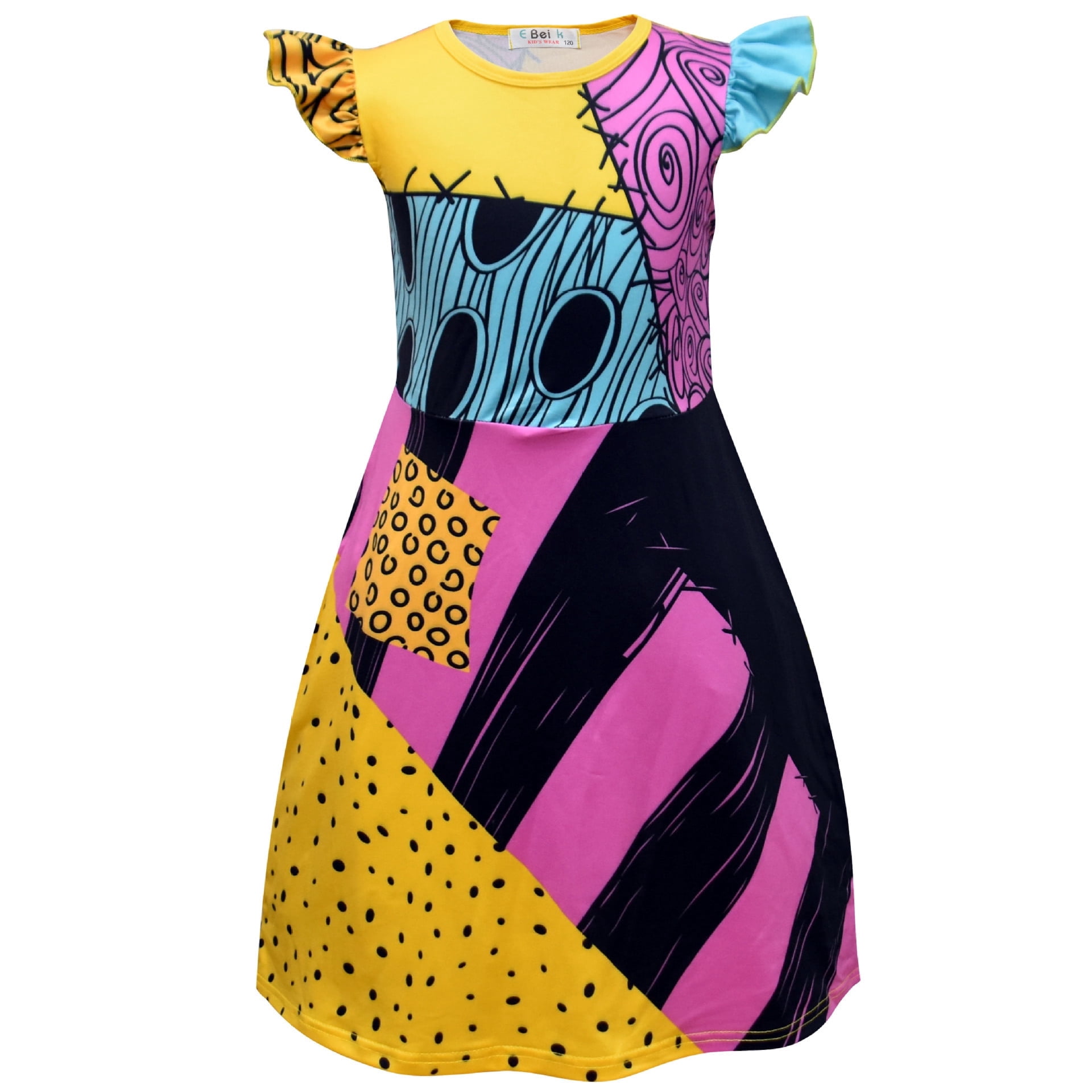 Nightmare Before Christmas Sally Costume Dress For Girls - Officially Inspired Dress-Up Outfit