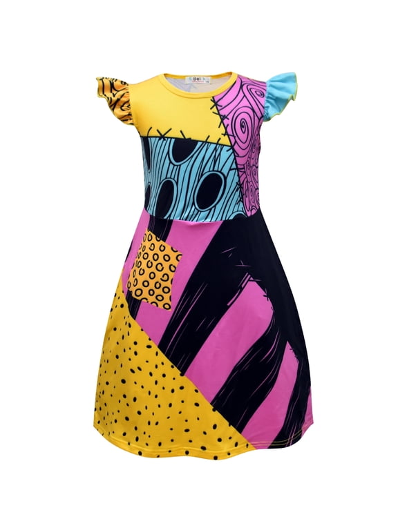 Girls' Dress Nightmare Before Christmas Sally Costume for Kids Girls Princess Fancy Dress