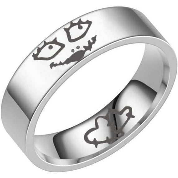 MAVLLY Nightmare Before Christmas Jack and Sally Rings Fashion Couple Rings Titanium Steel Anniversary Valentine's Day Lover Promise Gifts Boyfriend Girlfriend Christmas Birthday(With Box)