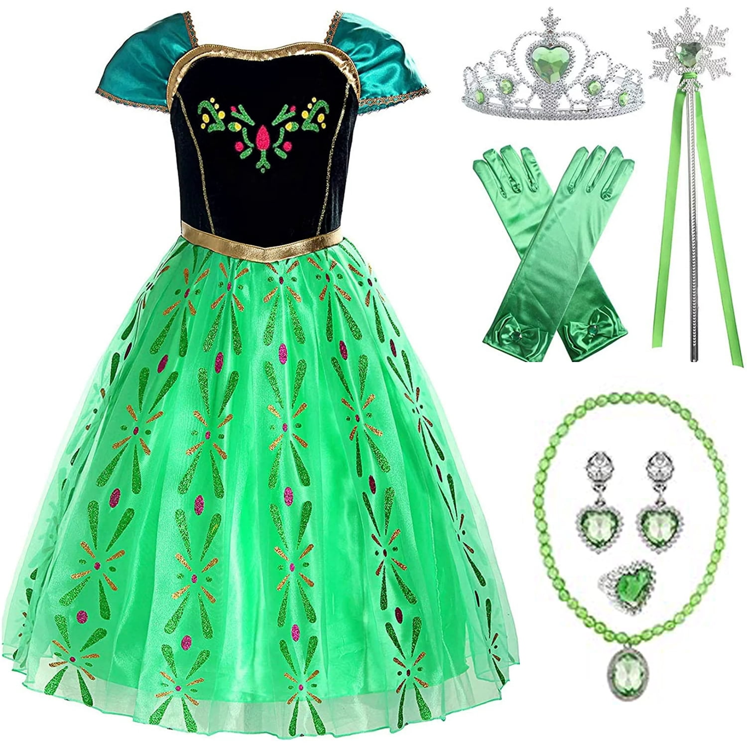 Princess Anna Green Dress Costume Disney Costumes Green Anna Costume Frozen  Anna Frozen Dress Anna