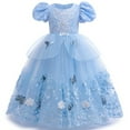 thumbnail image 1 of MAVLLY Princess Cinderella Dresses for Girls Halloween Party Cosplay Long Evening Costume Toddler Puffy Sleeve Blue Fancy Outfit  3-12 Years, 1 of 5
