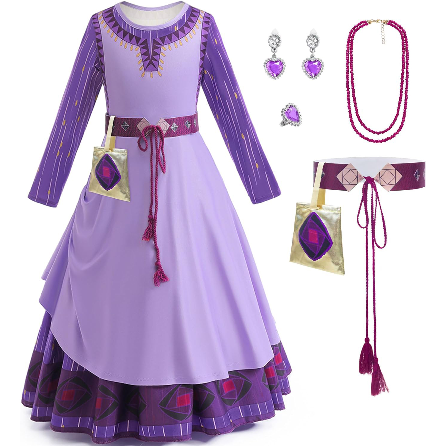 MAVLLY Wish Asha Costume for Girls Princess Dress Up Kids Cosplay ...