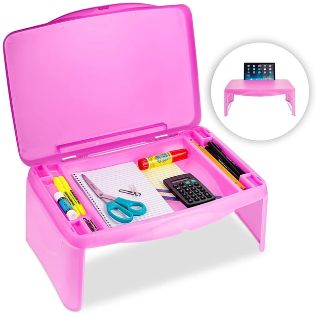 MAVOCRAFT Kids Portable Folding Lap Desk with Stowable Legs, Breakfast