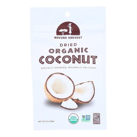 MAVUNO HARVEST - Crispy Organic Dried Coconut Snack - 2 oz, Case of 6
