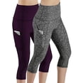 thumbnail image 1 of MAWCLOS 2psc Women Capri Leggings Tights Tummy Conytol High Waist Cropped Yoga Pants for Running Fitness with Pocket, 1 of 6