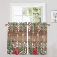 thumbnail image 1 of MAWCLOS Cafe Tier Kitchen Valance Short Curtain Christmas Window Treatments Xmas Window Drapes Slot Top Curtain Panel G 2pc-Tier Curtain: W:52''x H:54'', 1 of 1