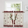 thumbnail image 1 of MAWCLOS Cafe Tier Kitchen Valance Short Curtain Christmas Window Treatments Xmas Window Drapes Slot Top Curtain Panel I 2pc-Tier Curtain: W:42''x H:45'', 1 of 1