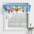 thumbnail image 1 of MAWCLOS Christmas Kitchen Valance Short Window Curtain Cafe Tier Slot Top Window Treatments Rod Pocket Window Drapes Style-F 54x18in*1PC, 1 of 1