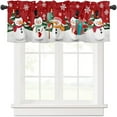 thumbnail image 1 of MAWCLOS Christmas Short Window Drapes Kitchen Valance Cafe Tier Slot Top Window Treatments Rod Pocket Window Curtain Christmas Short Curtain L W:91"x H:18", 1 of 4