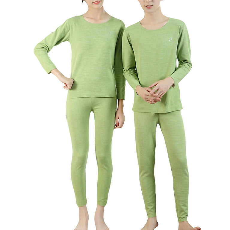 Children'S Thermal Underwear Leggings Boys Pants Elastic Cotton Warm Casual  Trousers Boys And Girls Pajamas Long Johns Color: Green, Kid Size: 10