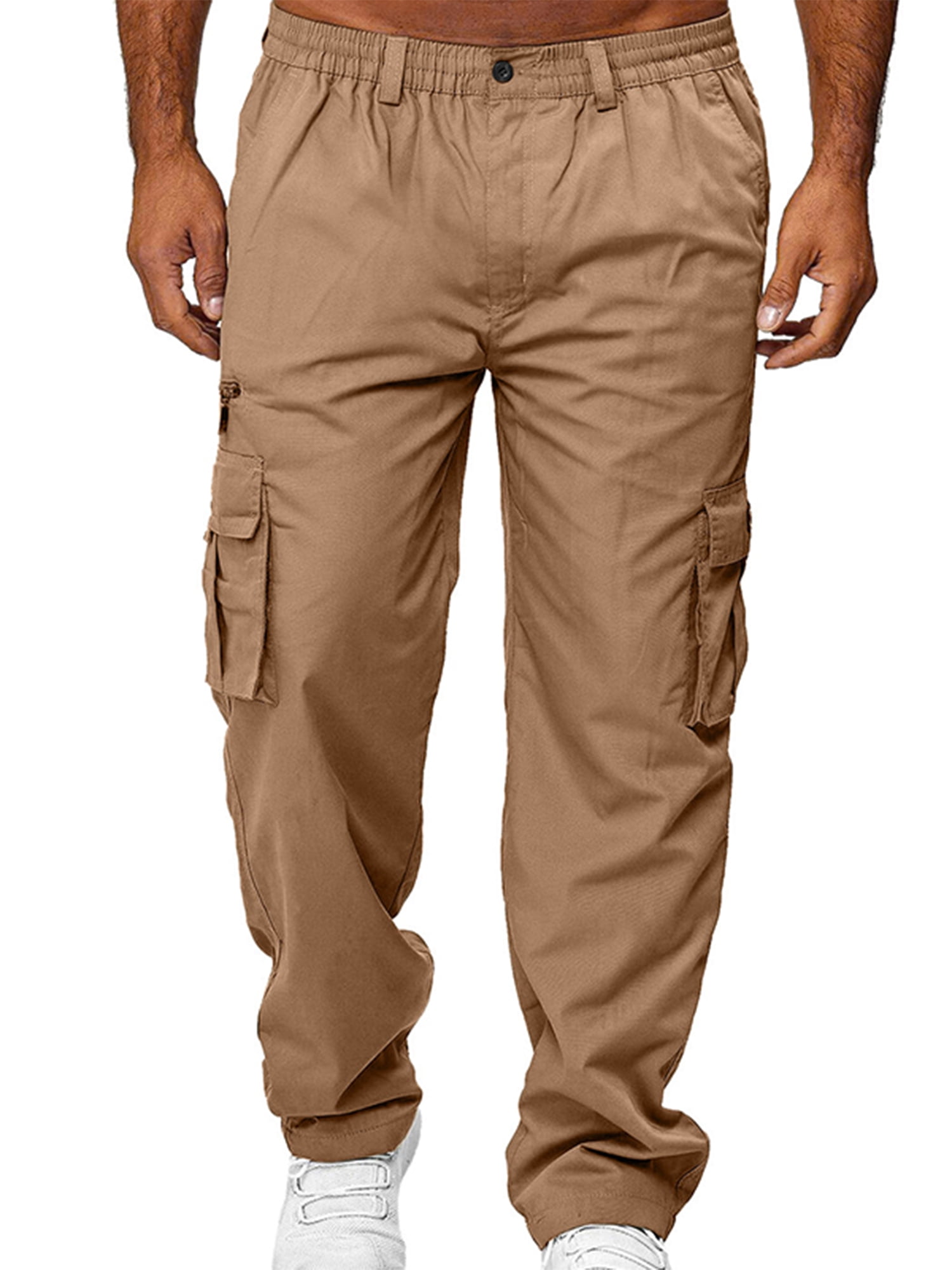 Xysaqa Men's Big & Tall Relaxed Fitted Cargo Pants, Mens Casual Cotton  Multi-Pockets Stretch Overalls Outdoor Work Pants Trousers S-6XL -  Walmart.com