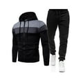 thumbnail image 1 of MAWCLOS Men Hoodies Sweatsuit Two Pieces Outfits Hooded Tracksuit Set Drawstring Long Sleeve Running Jogger Sets Black XL, 1 of 2