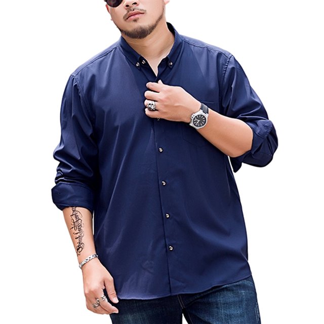 MAWCLOS Mens Big and Tall Long Sleeve Button Down Shirt Casual Business