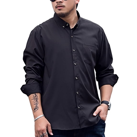 MAWCLOS Mens Big and Tall Long Sleeve Button Down Shirt Casual Business Work Dress Shirt Spring Fall Tops Blouse